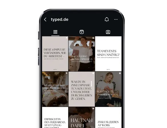 iPhone zeigt Typed Instagram Seite